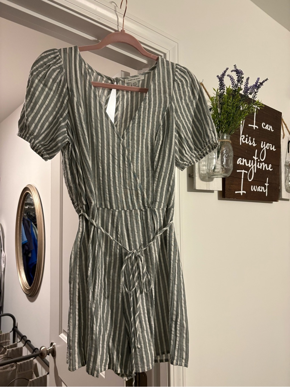 Striped American Eagle romper